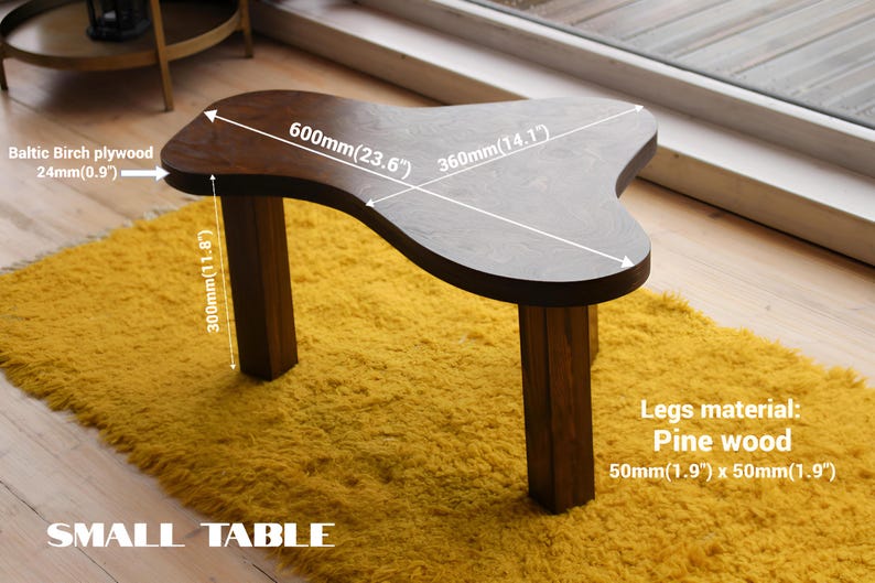 Scandinavian oval nesting coffee tables handcrafted from natural birch plywood