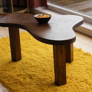 Modern coffee table, Unique coffee table, Oval coffee table, Coffee table for living room, Solid Wood Coffee Table Modern Scandinavian Style zdjęcie 9