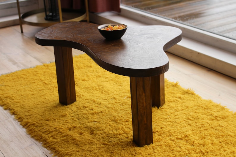 Modern coffee table, Unique coffee table, Oval coffee table, Coffee table for living room, Solid Wood Coffee Table Modern Scandinavian Style zdjęcie 9