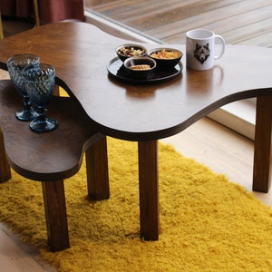 Modern coffee table, Unique coffee table, Oval coffee table, Coffee table for living room, Solid Wood Coffee Table Modern Scandinavian Style image 3