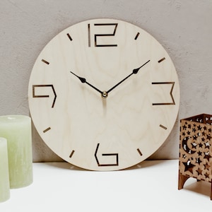 WOOD WALL CLOCK, House Warming Gifts, White Wall Clock, Silent wall clock, Wooden wall clock, Wooden Wall Décor, Modern Wall Clock