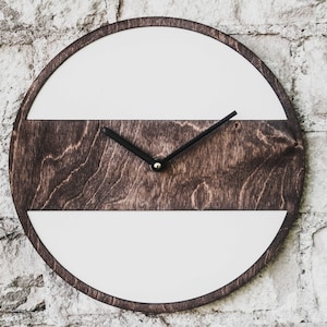 Unique clock 11.8"/  Rustic wood clock / Modern wall clock /  Wood clock / Farmhouse wall clock / Wooden wall clock / Modern clock