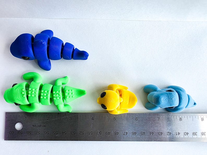 Alligator Ruler 3D Printed Alligator, Duck, Dinosaur, Shark Fidget, Keychain, Ornament ...