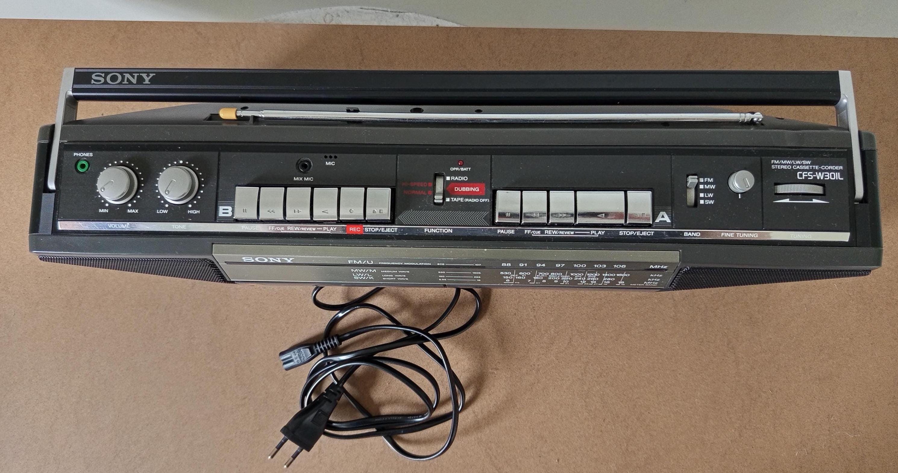 ビンテージ ソニー CFS-W301 カセットラジオレコーダー - Etsy 日本