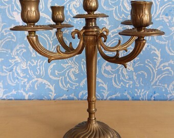 Lampadario in ottone antico con 5 luci