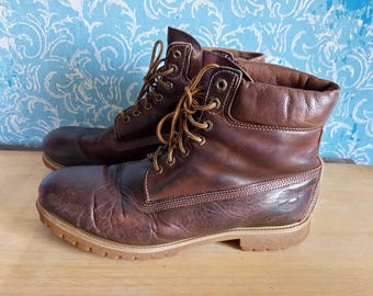1980s Timberland Brown Leather Work Boots | Vintage Men display picture 3