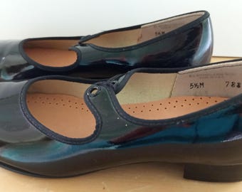 Capezio zwarte lakleren tapdansschoenen, maat 5.5 M. Vintage