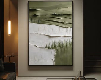 Lámina decorativa abstracta texturizada para imprimir, póster minimalista verde neutro, arte moderno en yeso, decoración de pared verde salvia, descarga digital.