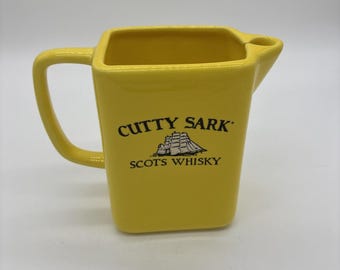 Vintage Cutty Sark Yellow  Scott's Whiskey Pitcher 6 Inches Tall