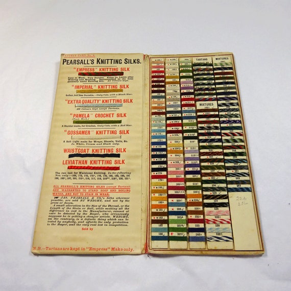 Antique Pearsall's Sample Card of Knitting Silks Etsy