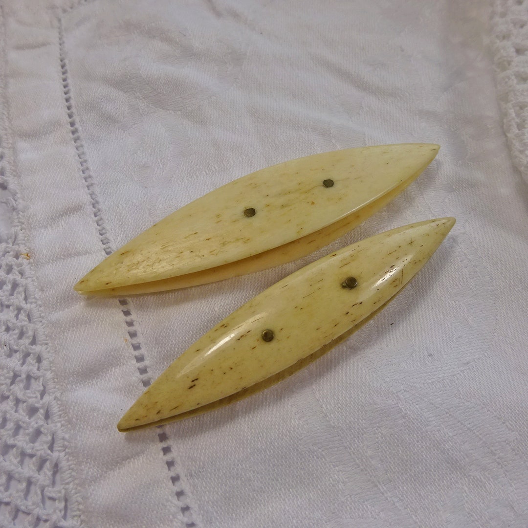 Two Antique Bone Tatting Shuttles Vintage/antique Needlework Etsy Israel