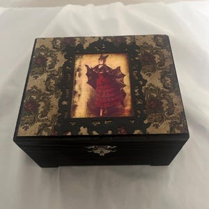 Madame Bat Keepsake Box Victorian Gothic Decor