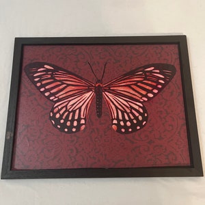 Red Butterfly Hanging Wall Decor Gothic Woodland Home Decor image 3