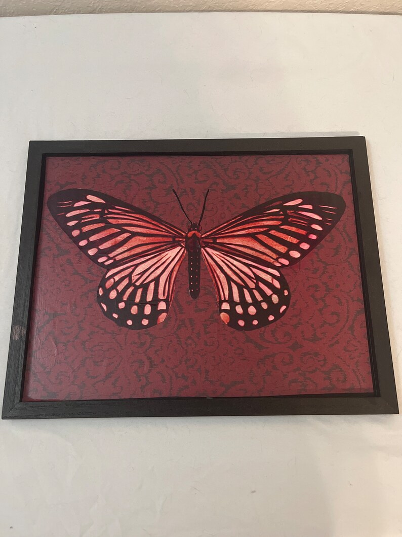 Red Butterfly Hanging Wall Decor Gothic Woodland Home Decor image 3