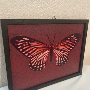 Red Butterfly Hanging Wall Decor Gothic Woodland Home Decor image 2