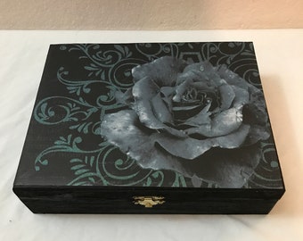 Photo Album Keepsake Wedding Organizer Memory Card Storage Box Roses Beautiful