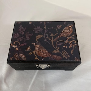 Forest Birds Small Keepsake Box Gothic Cottagecore Decor