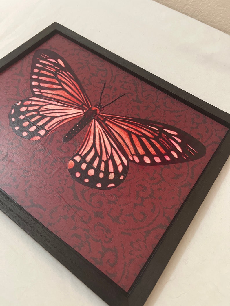 Red Butterfly Hanging Wall Decor Gothic Woodland Home Decor image 4