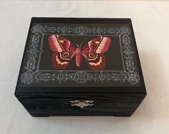 Moth Box Gothic Dark Cottagecore Woodland Decor