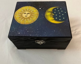 Celestial Moon and Sun Keepsake Box