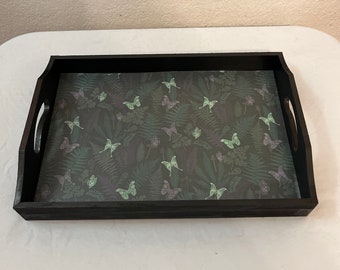 Moths and Ferns Dark Cottagecore Vanity Serving Rolling Tray