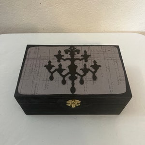 Dark Chandelier Keepsake Stash Box Gothic Home Decor image 1