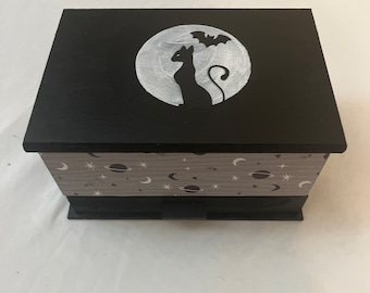 Space Cat Jewelry Box Cute Whimsigoth Decor