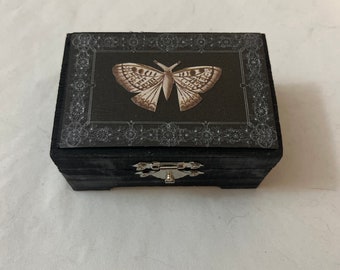 Tiny Moth Ring Box Dark Cottagecore Woodland Decor