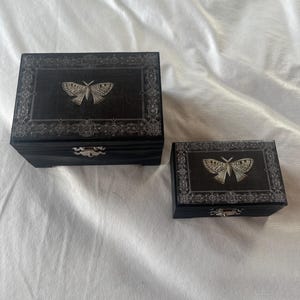 Small Moth Ring Box Dark Cottagecore Woodland Decor