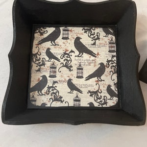 Shabby Victorian Crows Vanity Decor Pair image 2