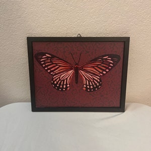 Red Butterfly Hanging Wall Decor Gothic Woodland Home Decor image 1