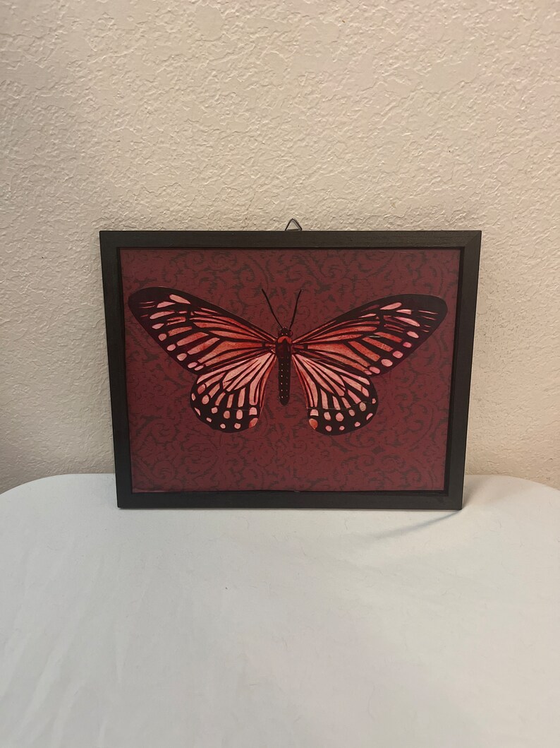 Red Butterfly Hanging Wall Decor Gothic Woodland Home Decor image 1