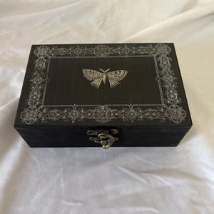 Small Moth Ring Box Dark Cottagecore Woodland Decor