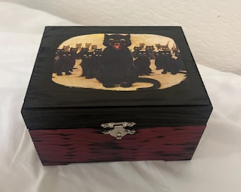 Black Cats Keepsake Box Gothic Decor