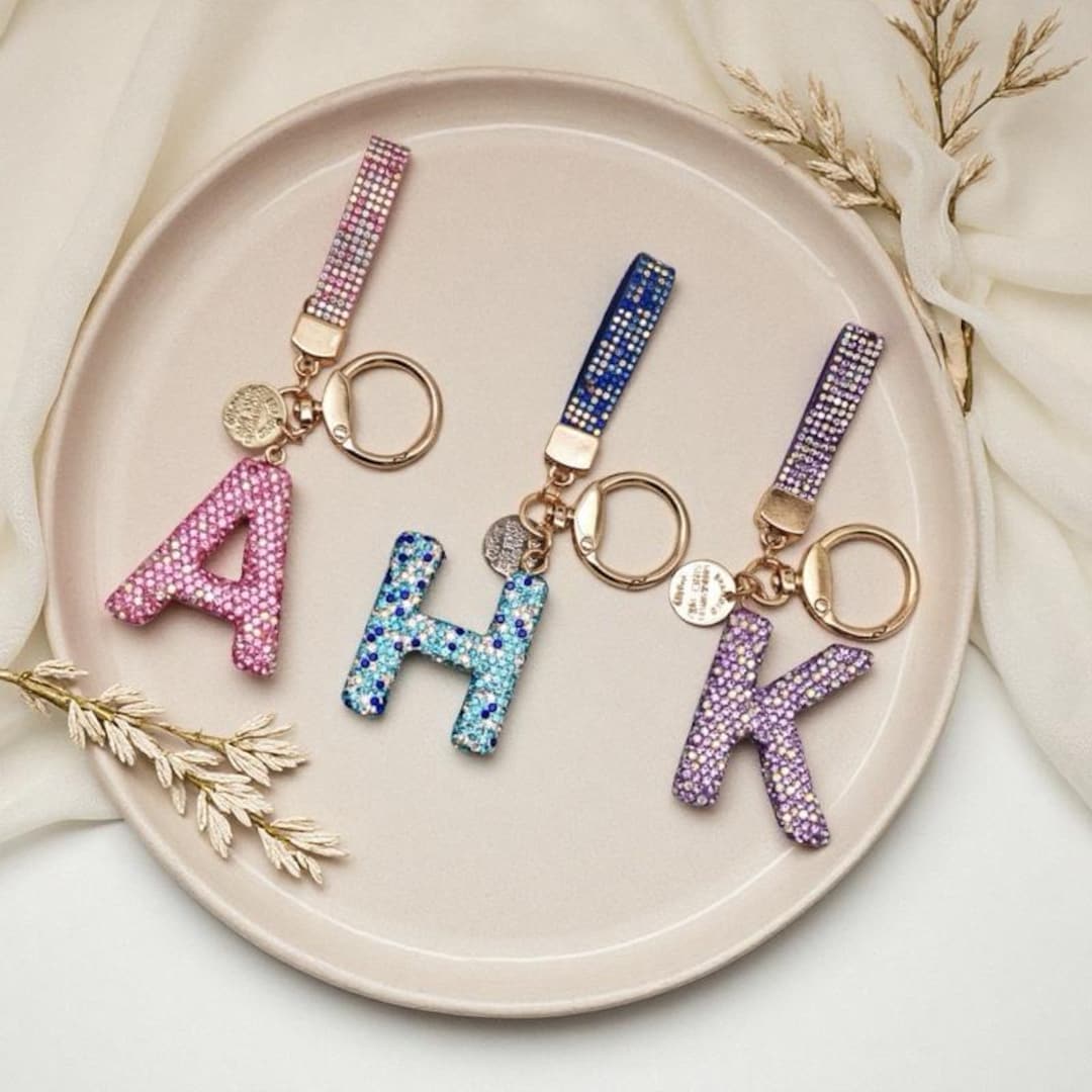 Keychains, Shiny Keychains, Personalized Letter Keychains, Letters A-Z ...