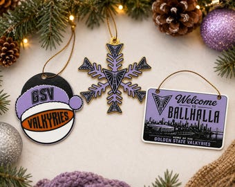 Golden State Valkyries Inspired Christmas Ornament | Ballhalla Ornament | GSV Holiday Decor | 3D Printed Fan Gift | Choose Your Design