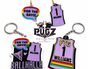 For the Gays Collection | Golden State Valkyries Inspired Pride Keychains, Earrings & Fan Chains | Gabby Williams Inspired
