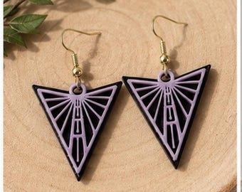 Golden State Valkyries Inspired Logo Earrings - Lightweight - Holographic Shimmer - 3D Printed Fan Jewelry