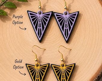 Golden State Valkyries Inspired Logo Earrings - Lightweight - Holographic Shimmer - 3D Printed Fan Jewelry