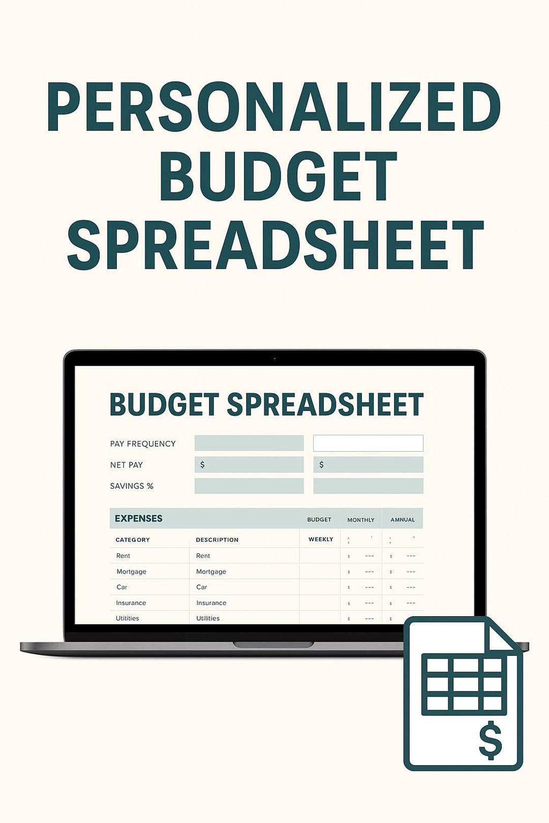 Excel Budget Spreadsheet: DIY Weekly, Monthly, Annual Tracker - Etsy