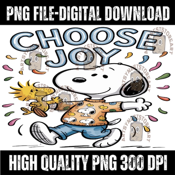 Snoopy Choose Joy | Happy Friday PNG | Cute Cartoon Dog Design