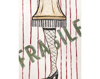 Leg Lamp from 'A Christmas Story' Wall Art – Vintage Hand-Painted – Digital Download