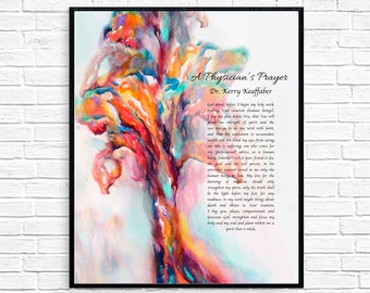 Gift for Doctor Office,  Doctor Gift, Custom Physician's Prayer Gift, Personalized Doctor Prayer, Tree of Life Jewish Art, Graduation Gift