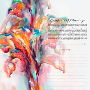 Aquarell Baum Hochzeitsurkunde, Ehe, Hochzeitsgeschenk, Hochzeitsgelübde, Quäker Ehe