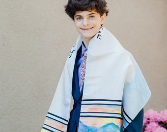 Mountain Tallit Prayer Shawl, Jewish Prayer Shawl, Tallis, Bat Mitzvah Gift, Bar Mitzvah Gift, Tallit for Women, Tallit for Boys