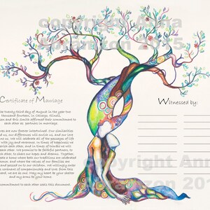 Liebe Baum Quaker Zertifikat, Hochzeitsurkunde, Heiratsurkunde, Quaker Hochzeit, Baum des Lebens, Hochzeitsgeschenk für Braut von Trauzeugin
