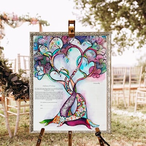 Herzbaum Hochzeitsurkunde, Hochzeit, Hochzeitsgeschenk, Hochzeitsgelübde, Quakerehe