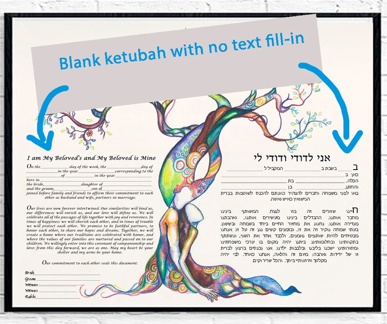 Ketubah marriage contract, customized ketubah, modern ketubah, interfaith ketubah, ketubot, ketubahs, Jewish wedding, personalized ketubah image 3