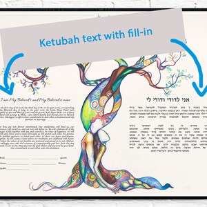 Ketubah marriage contract, customized ketubah, modern ketubah, interfaith ketubah, ketubot, ketubahs, Jewish wedding, personalized ketubah image 4