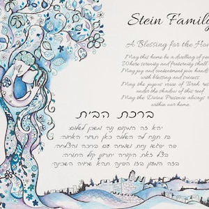 Mother In Law Wedding Gift, Hanukkah Gift for Wife,  gift for mom, Hebrew Blessing, Gift for Parents, Jewish HouseWarming, Jewish Home Decor